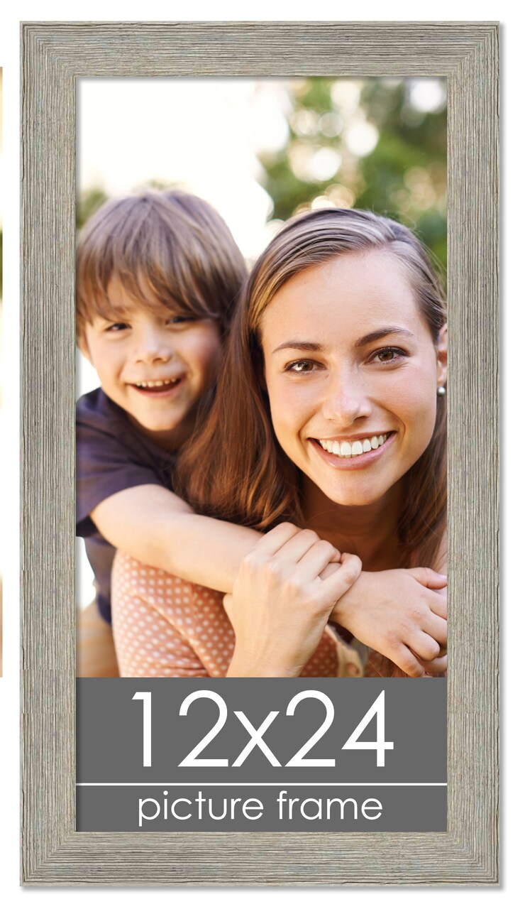 12x24 Wide Barnwood Picture Frame with UV-Resistant Acrylic & Acid Free Backing, Available in 6 Paint Finishes - Grey, Brown, White, and Black
